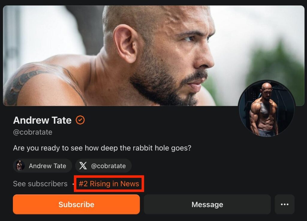 Warning: Andrew Tate is engineering his comeback